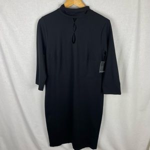 NWT Eloquii Plus-Size Black Keyhole Dress With Scarf